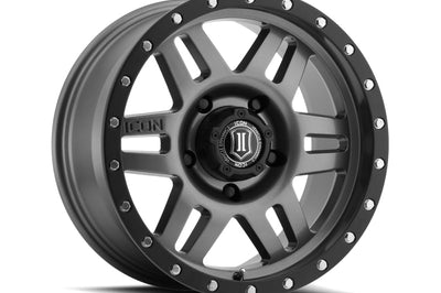 ICON Six Speed 17x8.5 5x5 -6mm Offset 4.5in BS 94mm Bore Gun Metal Wheel - Wheels
