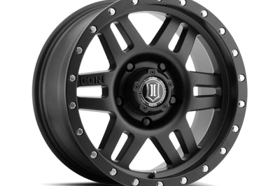 ICON Six Speed 17x8.5 6x5.5 0mm Offset 4.75in BS 108mm Bore Satin Black Wheel - Wheels