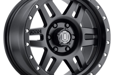 ICON Six Speed 17x8.5 6x5.5 25mm Offset 5.75in BS 108.1mm Bore Satin Black Wheel - Wheels