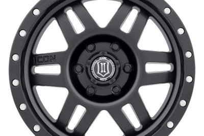 ICON Six Speed 17x8.5 6x5.5 25mm Offset 5.75in BS 108.1mm Bore Satin Black Wheel - Wheels