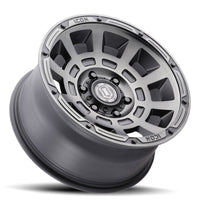 ICON Thrust 17x8.5 6x5.5 0mm Offset 4.75in BS 106.1mm Bore Smoked Satin Black Wheel - Wheels