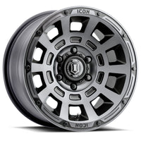 ICON Thrust 17x8.5 6x5.5 0mm Offset 4.75in BS 106.1mm Bore Smoked Satin Black Wheel - Wheels