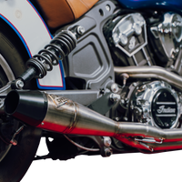 Sawicki Indian Scout Mid Length Brushed Ss W/ Blk End Cap - Harddrive Products