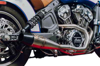 Sawicki Indian Scout Mid Length Brushed Ss W/ Blk End Cap - Harddrive Products