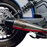 Sawicki Indian Scout Mid Length Brushed Ss W/ Blk End Cap - Harddrive Products