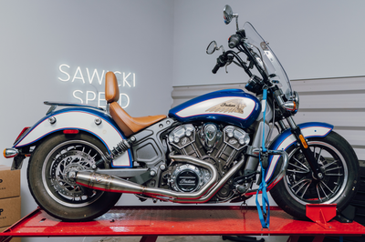Sawicki Indian Scout Mid Length Cannon Brushed Ss - Harddrive Products