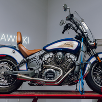 Sawicki Indian Scout Shorty Brushed Ss W/ Blk End Cap - Harddrive Products