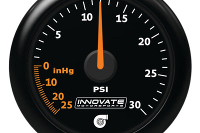 Innovate Motorsports MTX Analog 30 PSI Vacuum/Boost Gauge Kit - Black Faceplate - Gauges & Pods