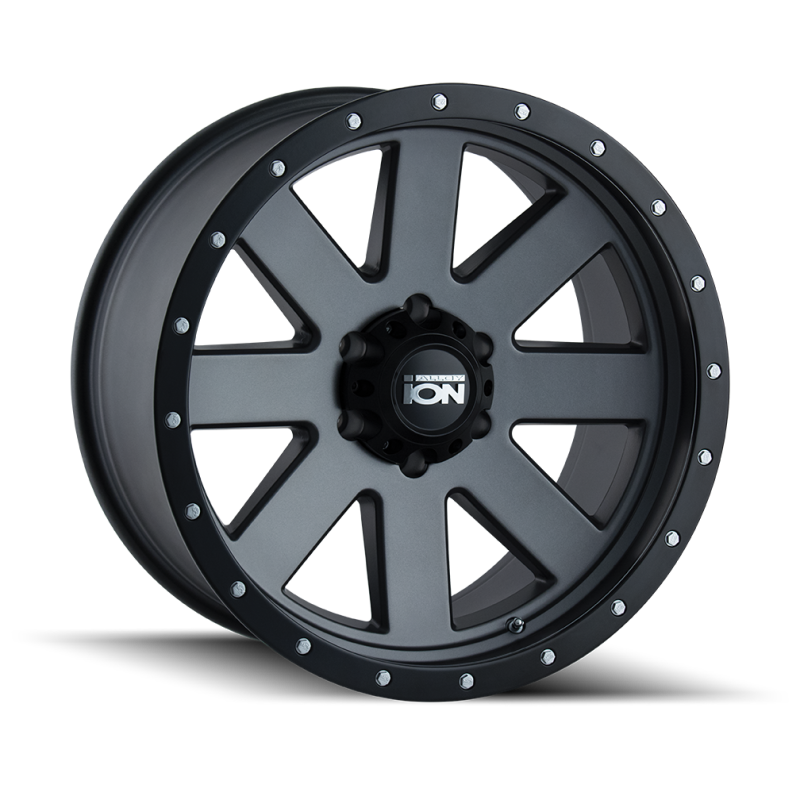 ION Wheels Type 134 18x9 / 5x139.7 BP / 0mm Offset / 108mm Hub Matte Gunmetal/Black Beadlock Wheel