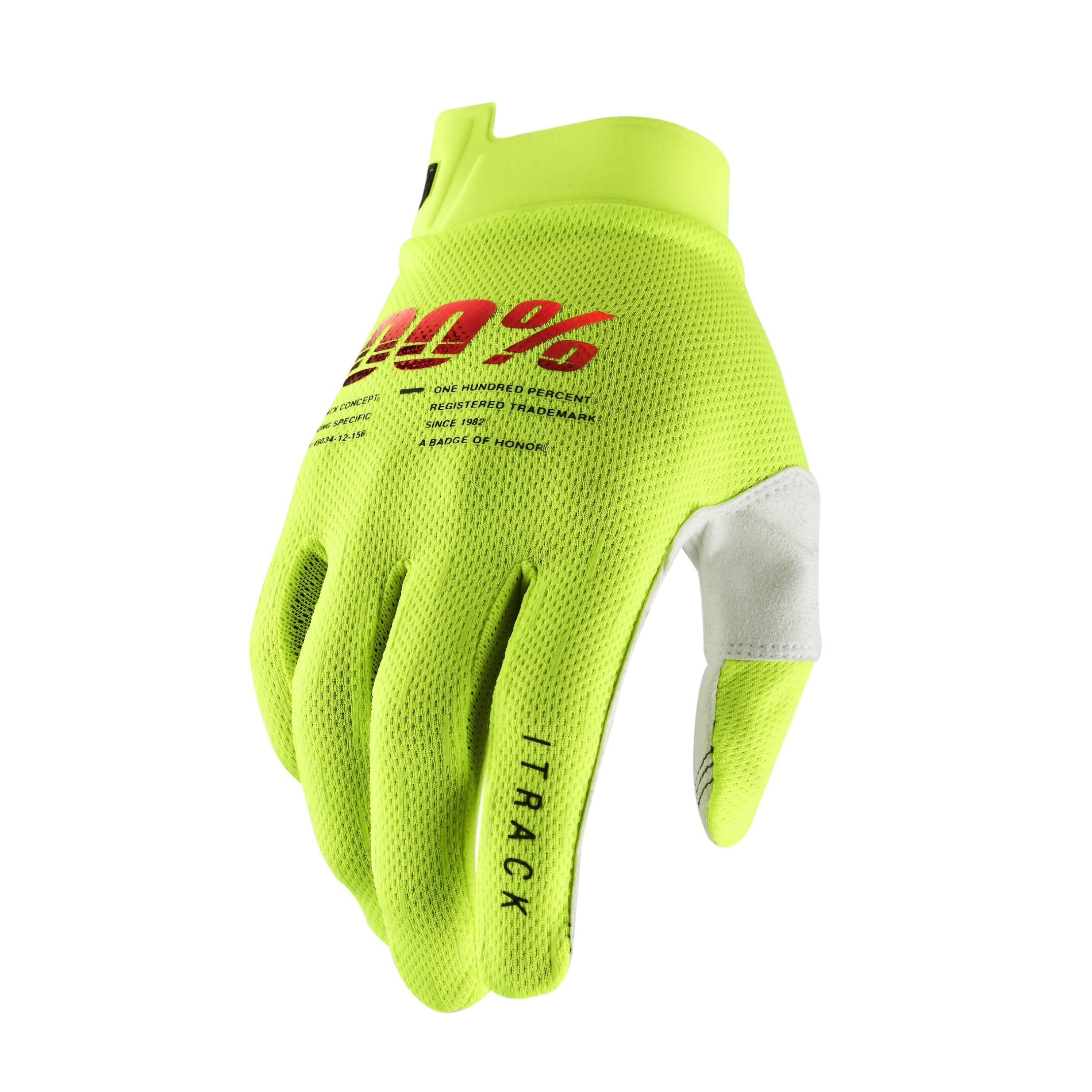 100-percent Itrack Gloves System White Xl - Fluorescent Yellow / Large - Bicycle Collection