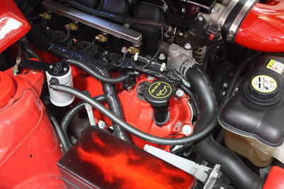 J&L 05-10 Ford Mustang GT/Bullitt/Saleen Passenger Side Oil Separator 3.0 - Clear Anodized - Engine Components