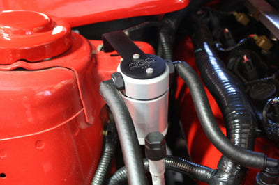 J&L 05-10 Ford Mustang GT/Bullitt/Saleen Passenger Side Oil Separator 3.0 - Clear Anodized - Engine Components