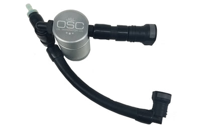 J&L 11-17 Ford Mustang GT (w/Roush/VMP S/C) Passenger Side Oil Separator 3.0 - Clear Anodized - Engine Components