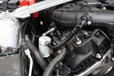 J&L 11-17 Ford Mustang V6 Passenger Side Oil Separator 3.0 - Clear Anodized - Engine Components