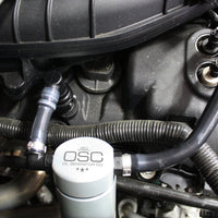 J&L 11-17 Ford Mustang V6 Passenger Side Oil Separator 3.0 - Clear Anodized - Engine Components