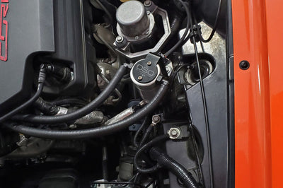 J&L 14-19 Chevrolet Corvette LT1 6.2L Driver Side Oil Separator 3.0 - Clear Anodized - Engine Components