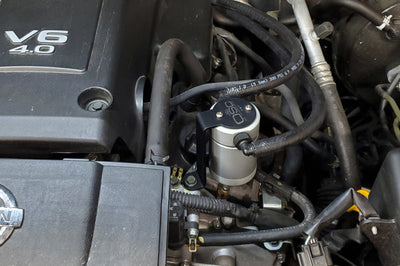 J&L 2005-2019 Nissan Frontier 4L Oil Separator 3.0 - Clear Anodized - Engine Components