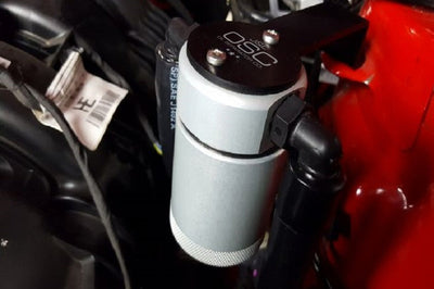 J&L 2015-2023 Ford Mustang EcoBoost Driver Side Oil Separator 3.0 - Clear Anodized - Engine Components
