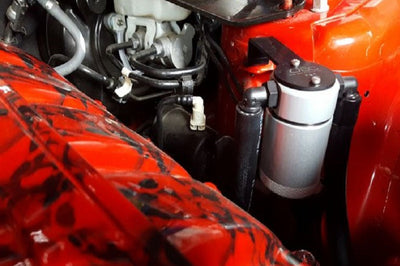 J&L 2015-2023 Ford Mustang EcoBoost Driver Side Oil Separator 3.0 - Clear Anodized - Engine Components