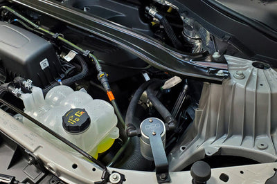 J&L 2020-2022 Ford Explorer 2.3L EcoBoost Driver Side Oil Separator 3.0 - Clear Anodized - Engine Components