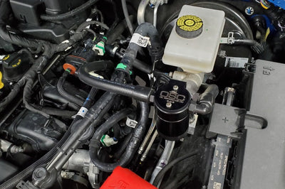 J&L 2021.5-2022 Ford Bronco 2.3L EcoBoost Oil Separator 3.0 Passenger Side - Black Anodized - Engine Components