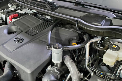 J&L 2022-2023 Toyota Tundra 3.5L Turbo Oil Separator 3.0 Driver Side - Clear Anodized - Engine Components