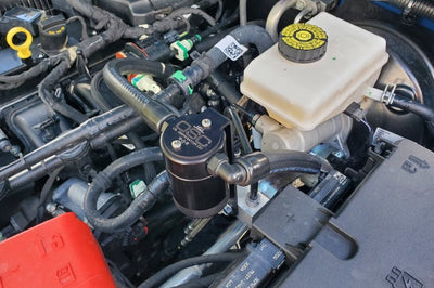 J&L 21-21.5 Ford Bronco 2.3L Ecoboost Passenger Side 3.0 Oil Separator - Black Anodized - Engine Components