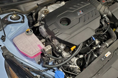 J&L 23-23 Hyundai Elantra N 2.0L Oil Separator 3.0 Passenger Side - Black Anodized - Engine Components