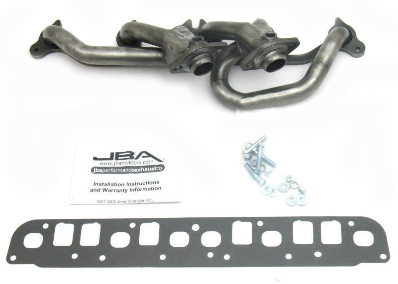 JBA 00-06 Jeep 4.0L 1-1/2in Primary Raw 409SS Cat4Ward Header - Exhaust Mufflers & Tips