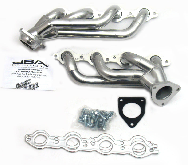 JBA 02-13 GM Truck 4.8L/5.3L LS Silver Ctd Cat4Ward Header - Exhaust Mufflers & Tips