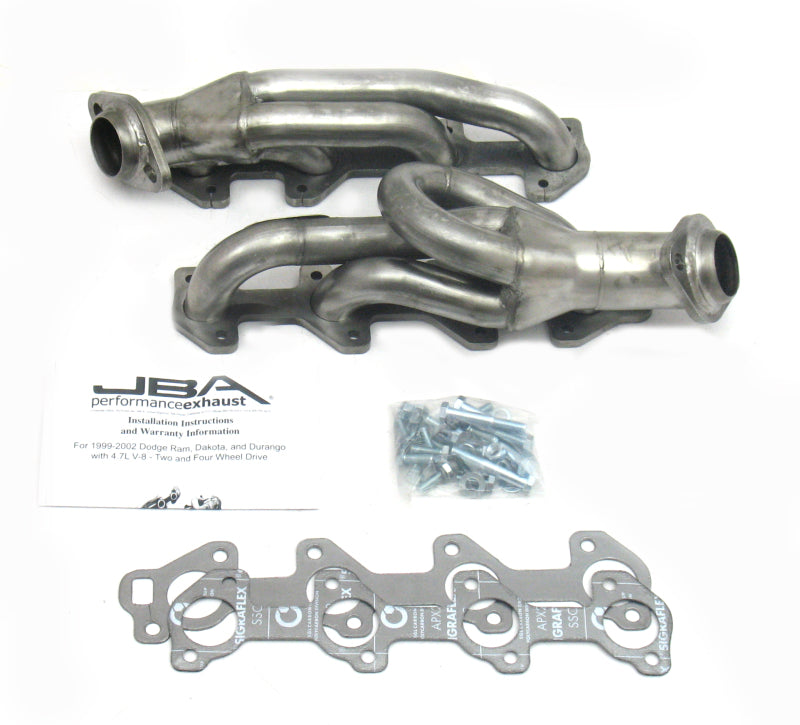 JBA 04-07 Dodge Dakota 4.7L PowerTech 1-1/2in Primary Raw 409SS Cat4Ward Header - Exhaust Mufflers & Tips