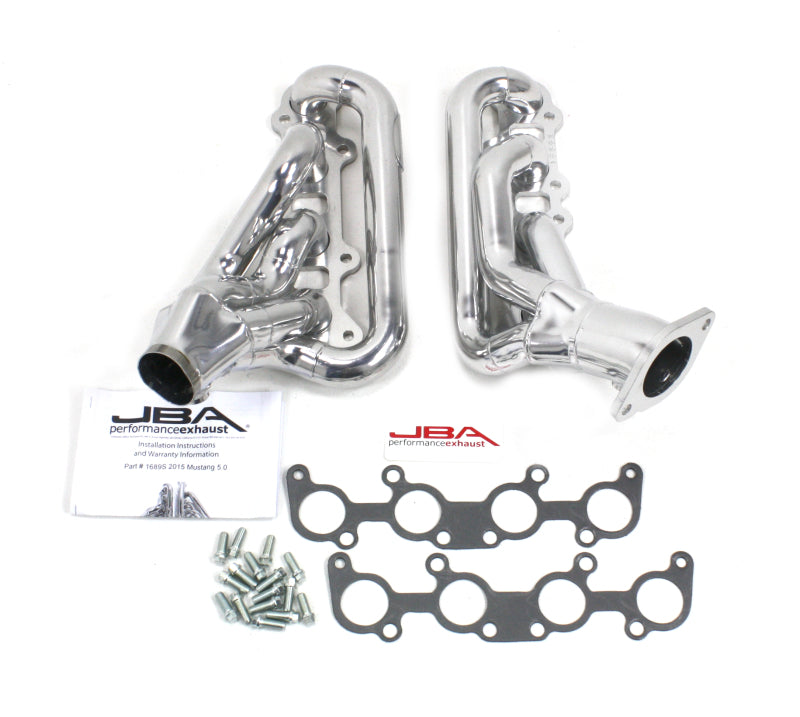 JBA 15-20 Ford Mustang 5.0L 1-3/4in Stainless Steel Silver Ceramic Shorty Header - Exhaust Mufflers & Tips