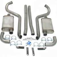 JBA 65-70 Ford Mustang 260-428 409SS Dual Turn Down Header Back Exhaust - Mufflers & Tips