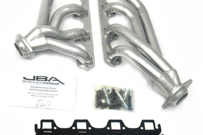 JBA 65-73 Ford Mustang 351W SBF 1-5/8in Primary Silver Ctd Mid Length Header - Exhaust Mufflers & Tips