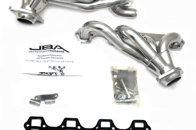 JBA 87-96 Ford F-150 5.8L SBF 1-5/8in Primary Silver Ctd Cat4Ward Header - Exhaust Mufflers & Tips