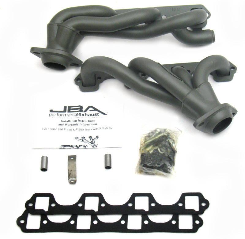 JBA 87-96 Ford F-150 5.8L SBF 1-5/8in Primary Ti Ctd Cat4Ward Header - Exhaust Mufflers & Tips