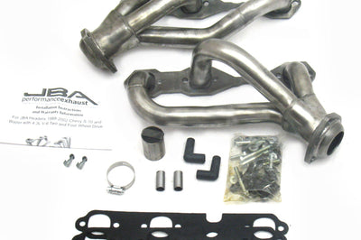 JBA 88-95 & 02-03 GM S-Truck 4.3L V6 4WD 1-1/2in Primary Raw 409SS Cat4Ward Header - Exhaust Mufflers Tips