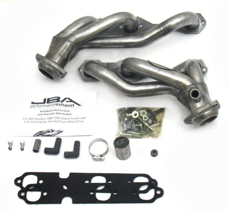 JBA 88-95 GM Truck 4.3L V6 w/o A.I.R. Injection 1-1/2in Primary Raw 409SS Cat4Ward Header - Exhaust Mufflers & Tips