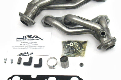JBA 88-95 GM Truck 4.3L V6 w/o A.I.R. Injection 1-1/2in Primary Raw 409SS Cat4Ward Header - Exhaust Mufflers & Tips