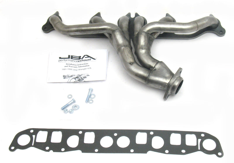 JBA 91-99 Jeep 4.0L 1-1/2in Primary Raw 409SS Cat4Ward Header - Exhaust Mufflers & Tips