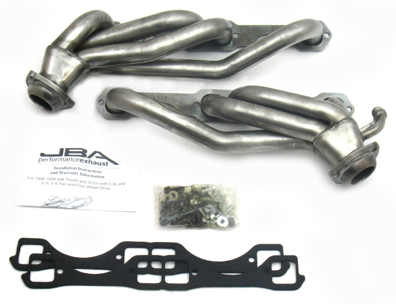 JBA 96-00 GM Truck 5.0L/5.7L SBC w/o A.I.R. 1-1/2in Primary Raw 409SS Cat4Ward Header - Exhaust Mufflers & Tips
