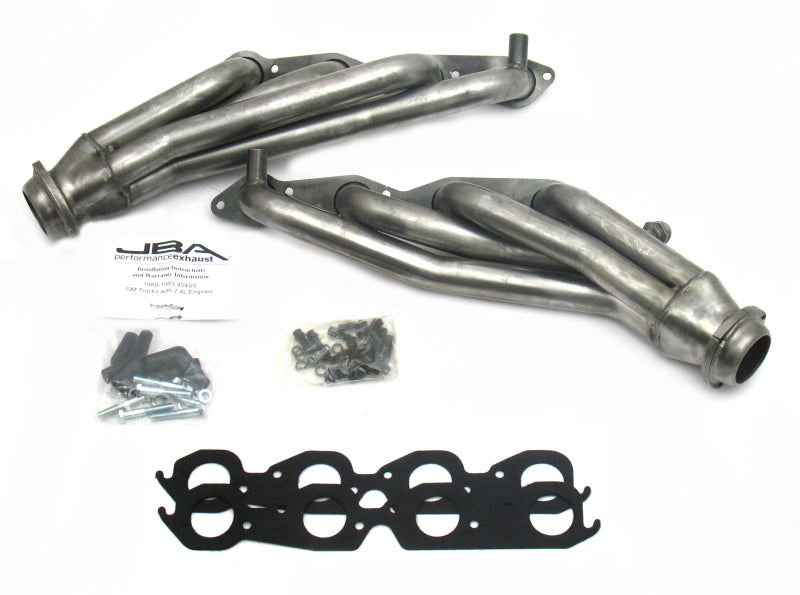 JBA 96-00 GM Truck 7.4L Voretc w/EGR & A.I.R. 1-3/4in Primary Raw 409SS Cat4Ward Header - Exhaust Mufflers Tips