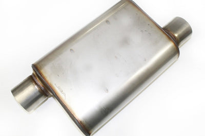 JBA Universal Chambered Style 304SS Muffler 13x9.75x4in 3in Inlet Diameter Offset/Offset - Exhaust Mufflers & Tips