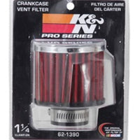 K&N Engineering 1.25in Flange ID x 3in OD 2.5in H Rubber Base Crankcase Vent Filter - Air Filters