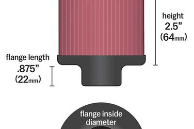 K&N Engineering 1.25in Flange ID x 3in OD 2.5in H Rubber Base Crankcase Vent Filter - Air Filters