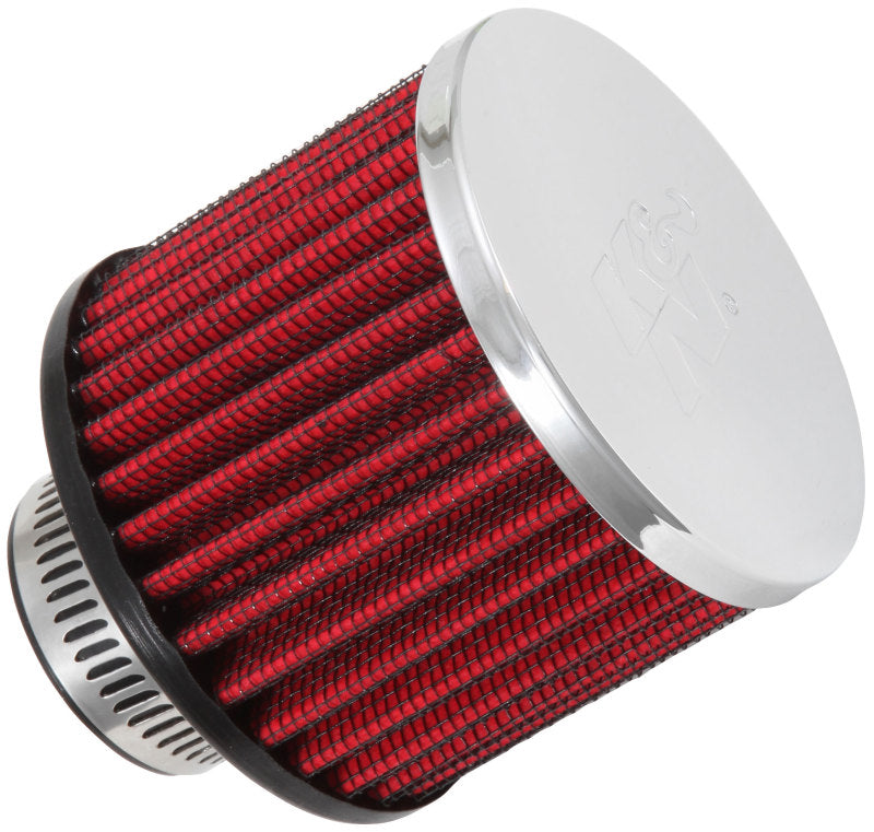 K&N Engineering 1.25in Flange ID x 3in OD 2.5in H Rubber Base Crankcase Vent Filter - Air Filters