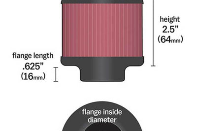 K&N Engineering 1.375in Flange ID x 3in OD 2.5in H Rubber Base Crankcase Vent Filter - Air Filters
