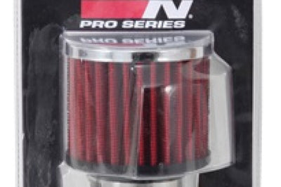 K&N Engineering 1.5in Flange ID x 3in OD 2.5in H Chrome Finish Rubber Base Crankcase Vent Filter - Air Filters