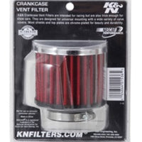K&N Engineering 1.5in Flange ID x 3in OD 2.5in H Chrome Finish Rubber Base Crankcase Vent Filter - Air Filters