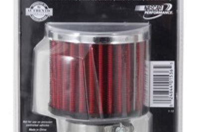 K&N Engineering 1.5in Flange ID x 3in OD 2.5in H Chrome Finish Rubber Base Crankcase Vent Filter - Air Filters